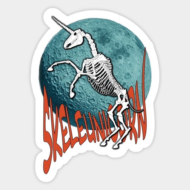 SkeleUnicorn Halloween Skeleton Design Sticker by StephJChild